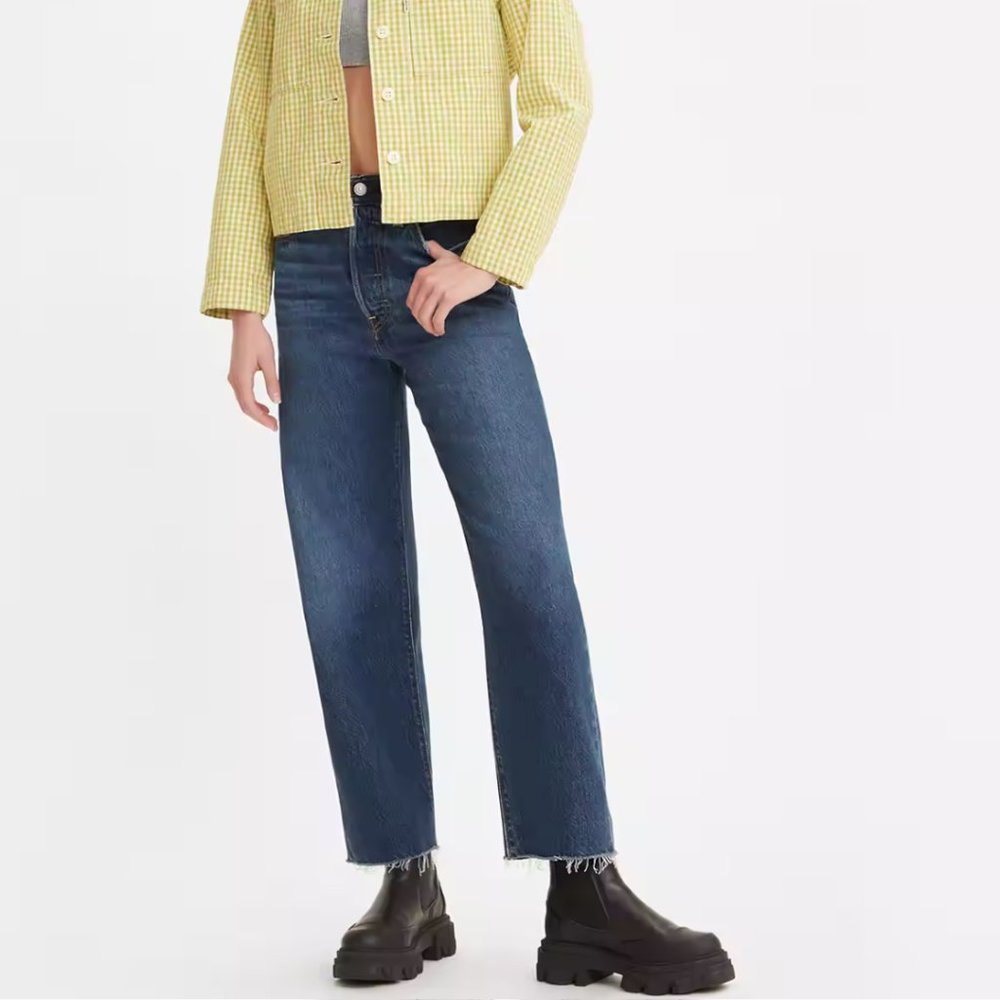 NWT Levi's Ribcage Straight Ankle Crop Jeans Size 29 x 27 - Picture 4 of 13